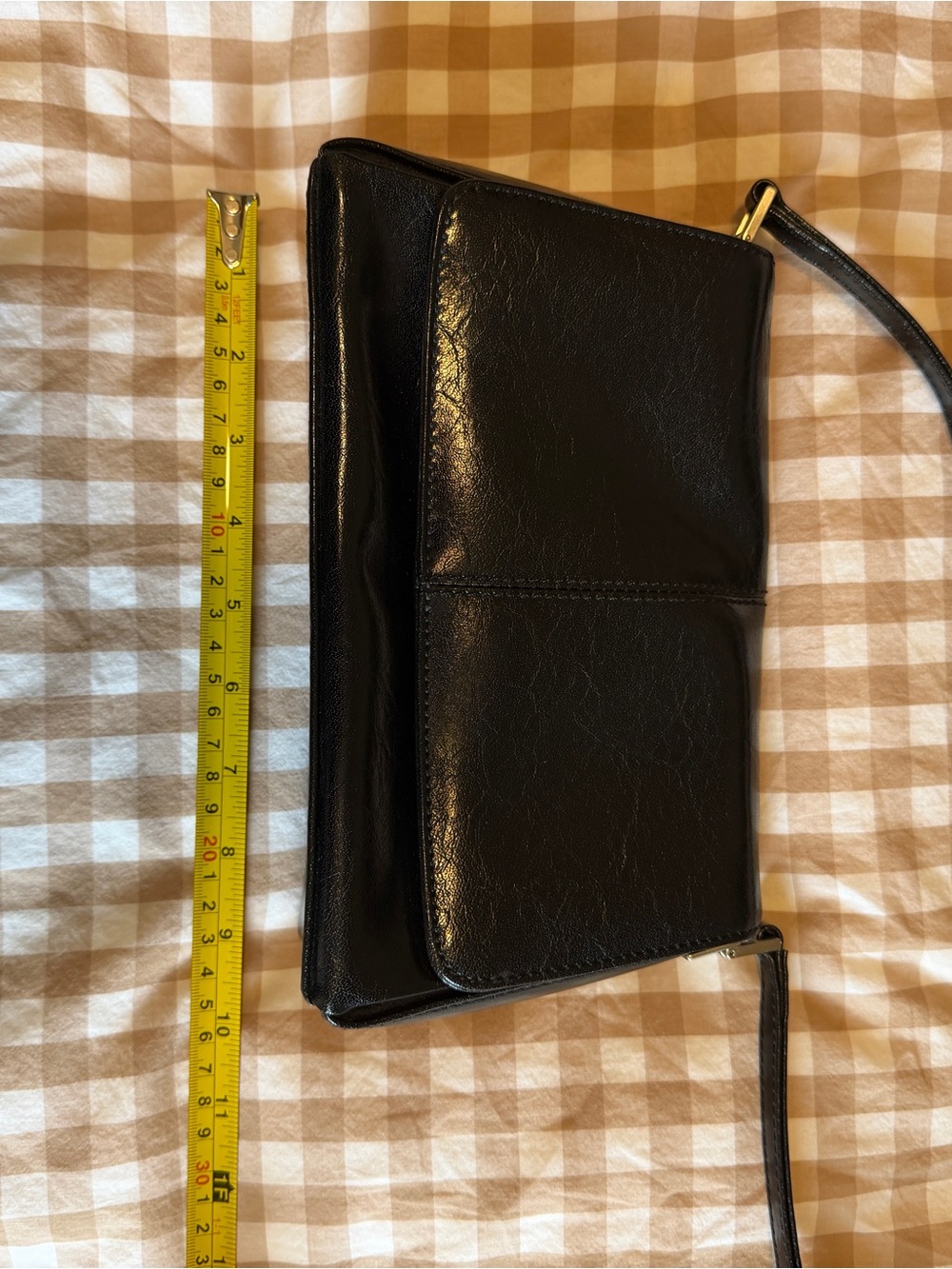 Y2K Liz Claiborne Black Leather Shoulder Bag with Single Strap - Picture 8 of 10